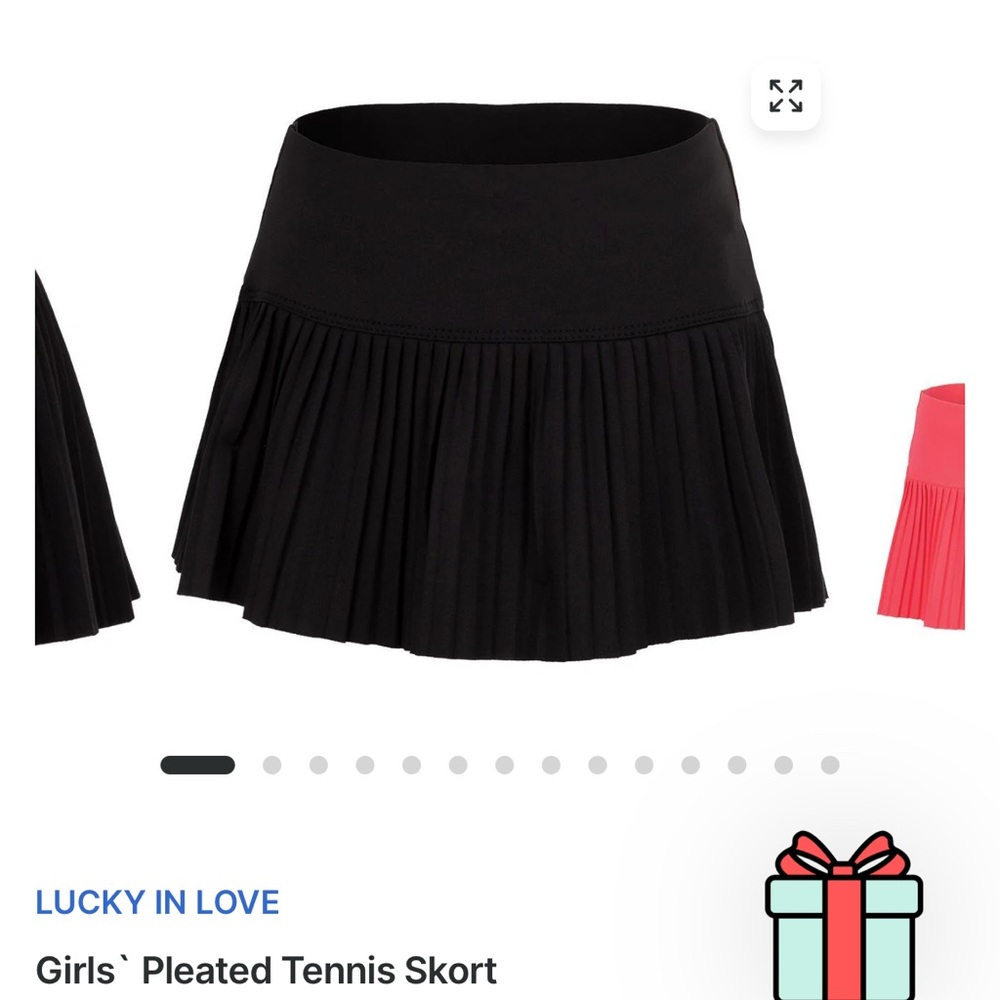 Lucky in Love Black Pleated Skater Mini Skirt